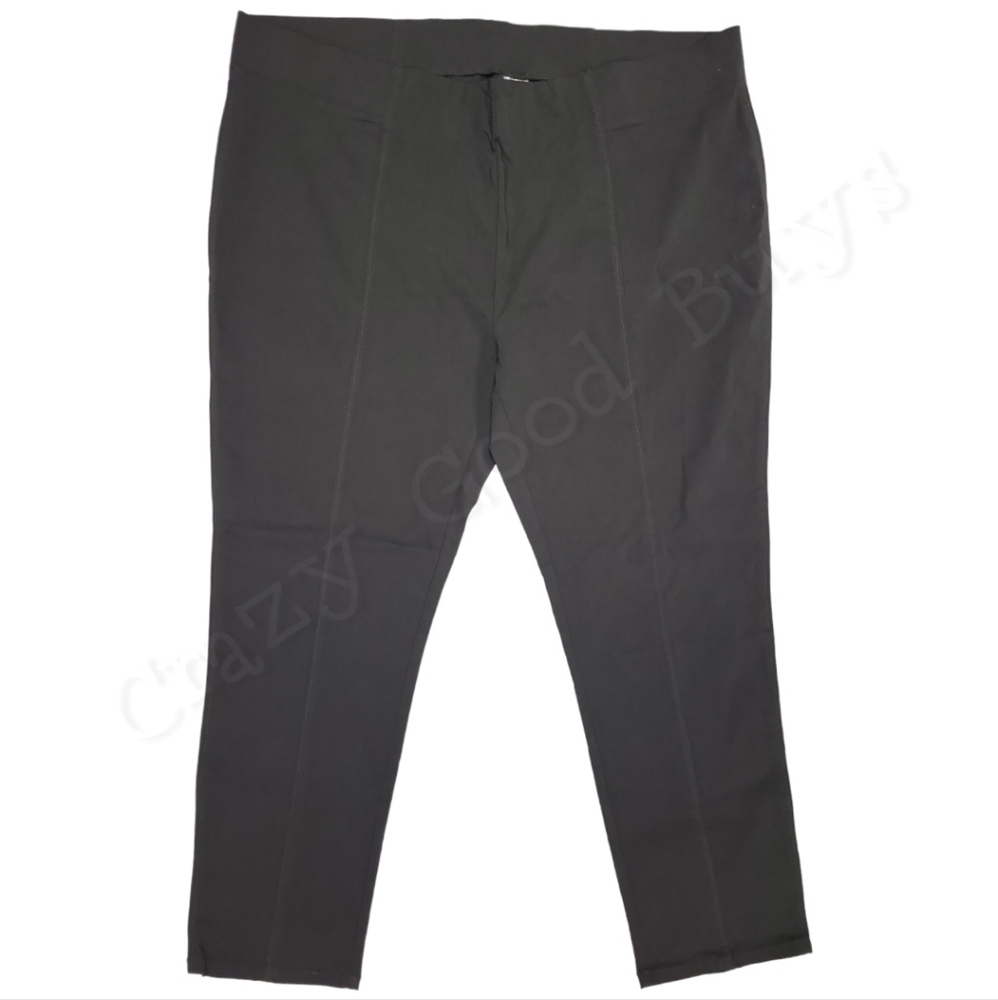 Azur Collection Plus Size Skinny Legging Pants, Black, Accent Stitching, Size 4X